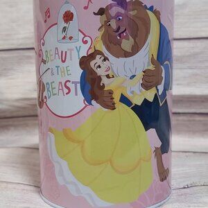 Disney Beauty and the Beast Pink Tin Coin Bank - NEW